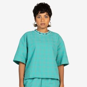 Me. Melody Ehsani 3M Grid Nylon Short Sleeve Shirt